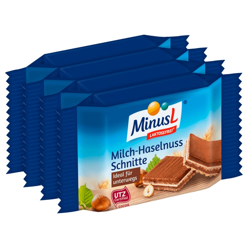 MinusL Milch-Haselnuss-Schnitte 4x25g